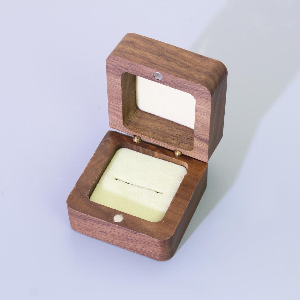 Classic Wooden Jewelry Box Custom Logo Engraving Men Cufflink Single Tie Clip Wedding Engagement Ring Packaging Case