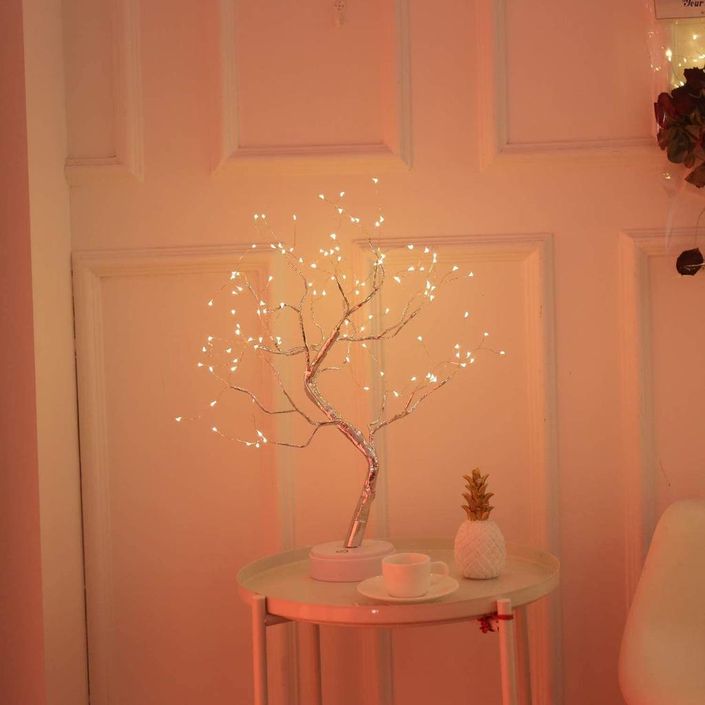 LED Bonsai Tree Light with 36 LEDs | Touch Sensor Table Lamp | USB & Battery Operated Fairy Light Tree for Home, Bedroom, Festive, Diwali,