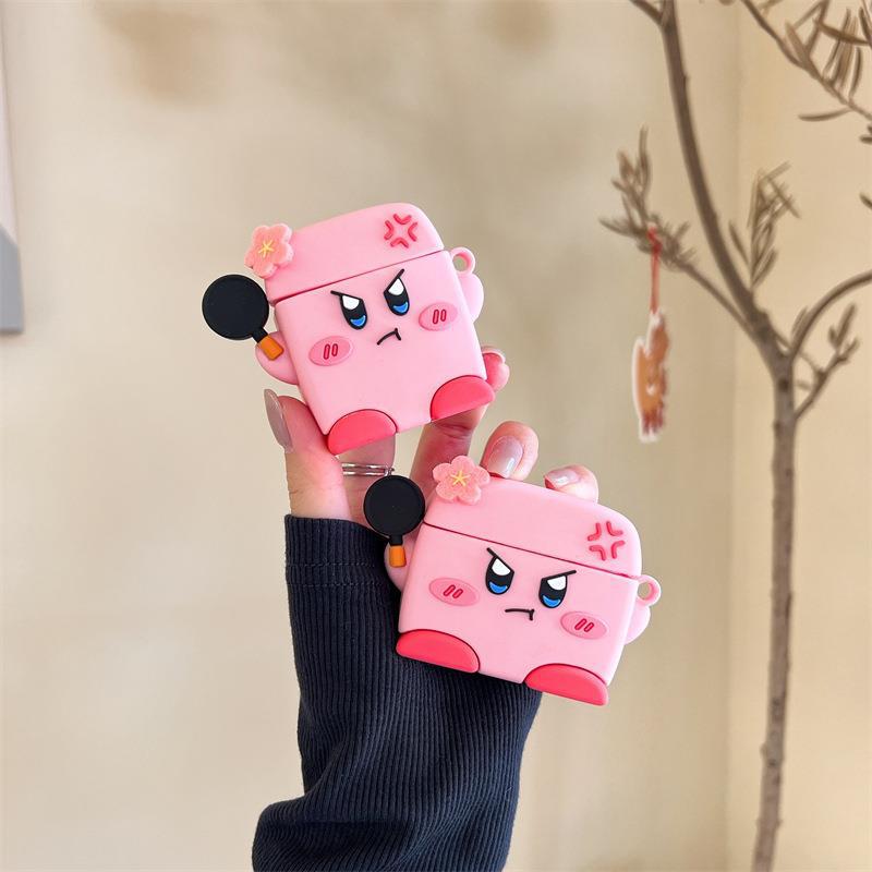 Wütender Stern Kirby AirPods 4. Generation Silikon-Schutzhülle ist geeignet für Apple Bluetooth-Headset Weiche Hülle pro2 3. Generation