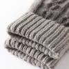 Knitted Gloves for Men Autumn and Winter Jacquard Split Finger Yarn Gloves with Thick Velvet and Warm Touch Screen Gloves