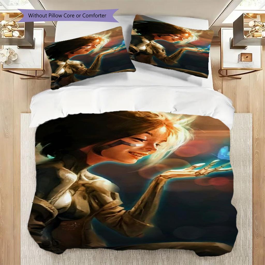 Alita Battle Angel Futuristic Warrior Three-piece set (1 * duvet cover + 2 * pillowcase, without core) 2D Flat Soft and comfortable