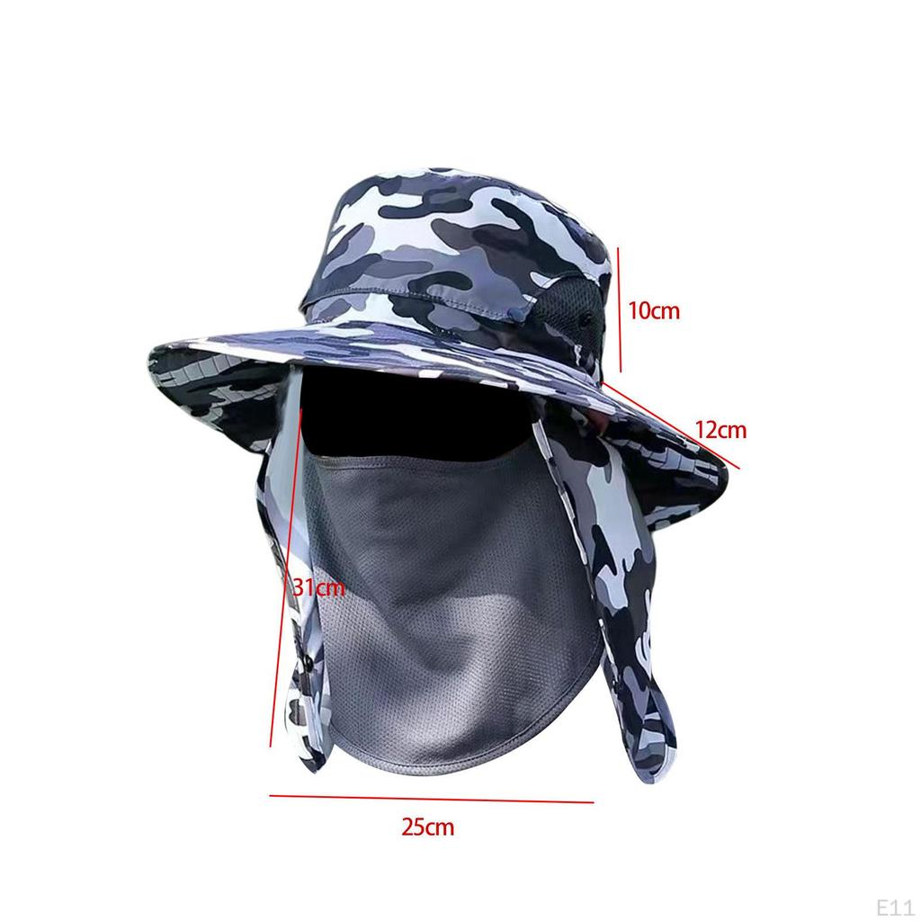 Lightweight Sun Hat with Detachable Face Neck Flap Cover for Outdoor Activities