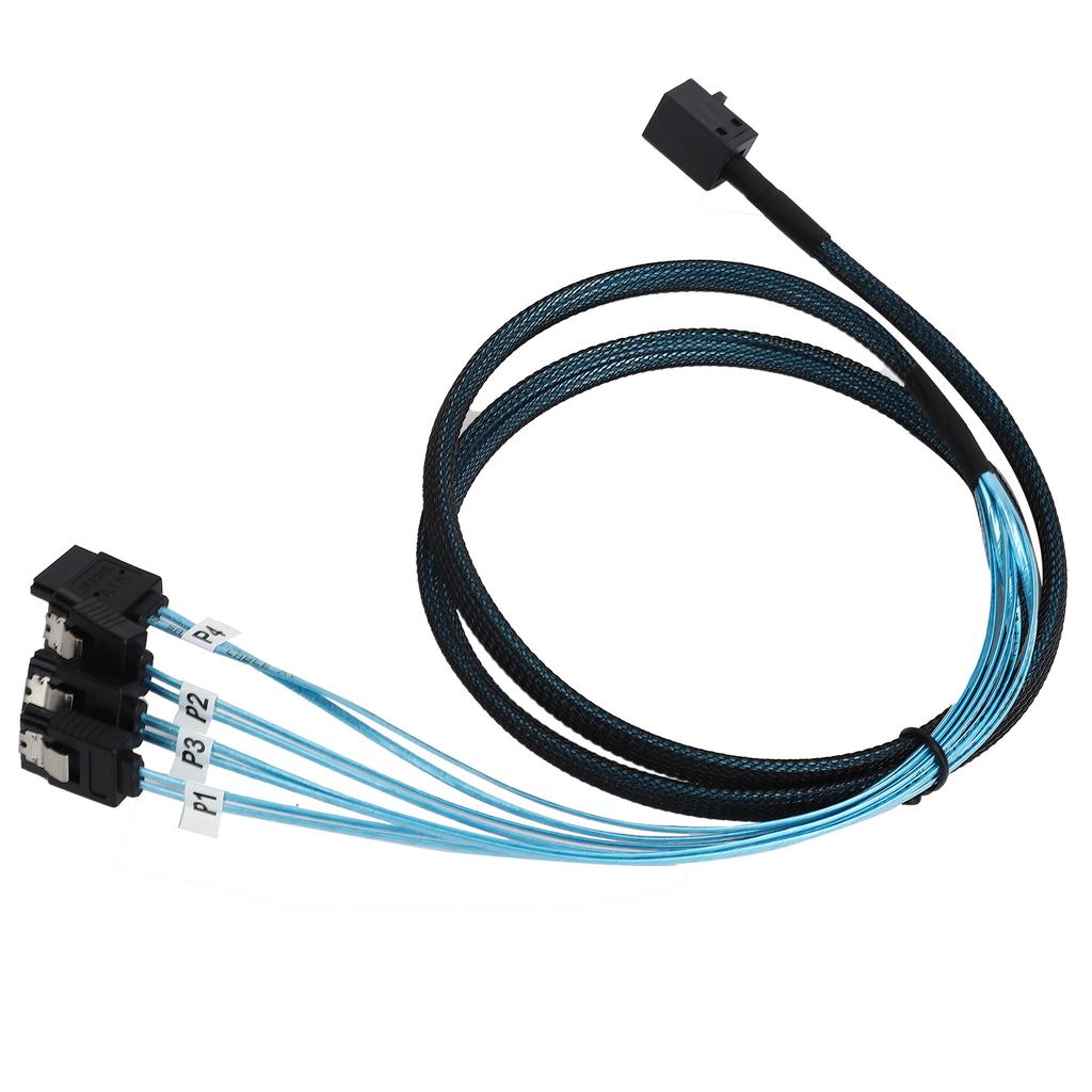 Mini SAS HD 12GB SFF‑8643 auf 4 SATA LSI Adapterkabel 1m 1.1yd Geflochtenes Kupfer Ersatz