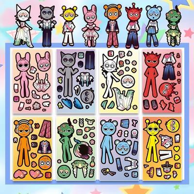 81624 Blätter Niedliche Sprunkie Sticker Sprunkie Gesicht Gestalten Aufkleber Gestalte Deine Eigenen Aufkleber Kinder Cartoon DIY Party Dekoration Geschenk