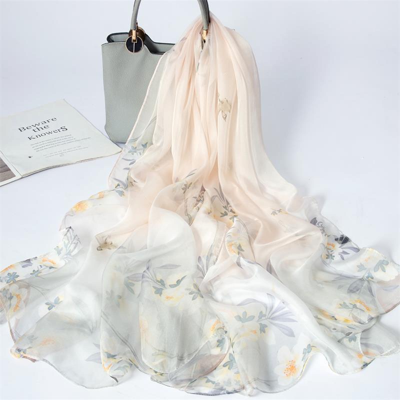 New 100% Mulberry Silk Silk Scarf Pure Chiffon Silk Scarf Shawl Exquisite Scarf Yarn