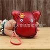 First Layer Cowhide Piggy Mini Change Bag Cowhide Card Bag Key Bag Clutch Bag Cute Animal Handbag