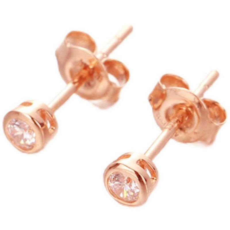 Kolczyki sztyfty z opalem z różowego złota próby 750 z fioletowym akcentem - Wszechstronna biżuteria na uszy