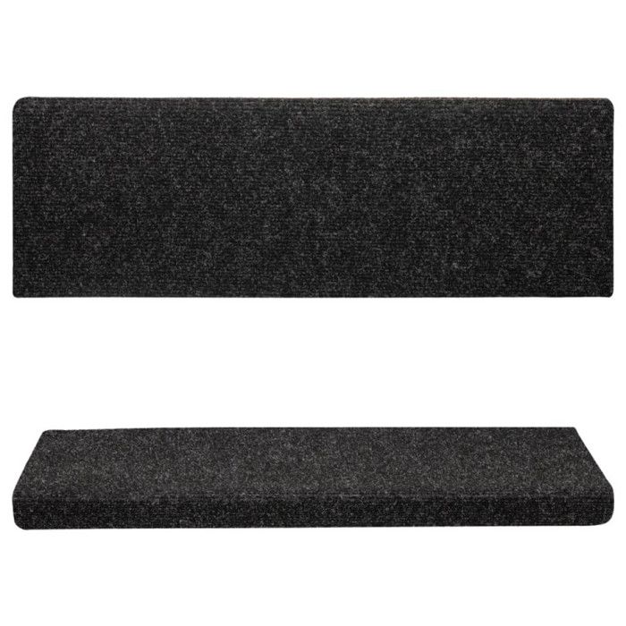 VidaXL Self-adhesive Stair Treads 15 Pieces 65 X 21 X 4 Cm Black Rectangular Edge 134563