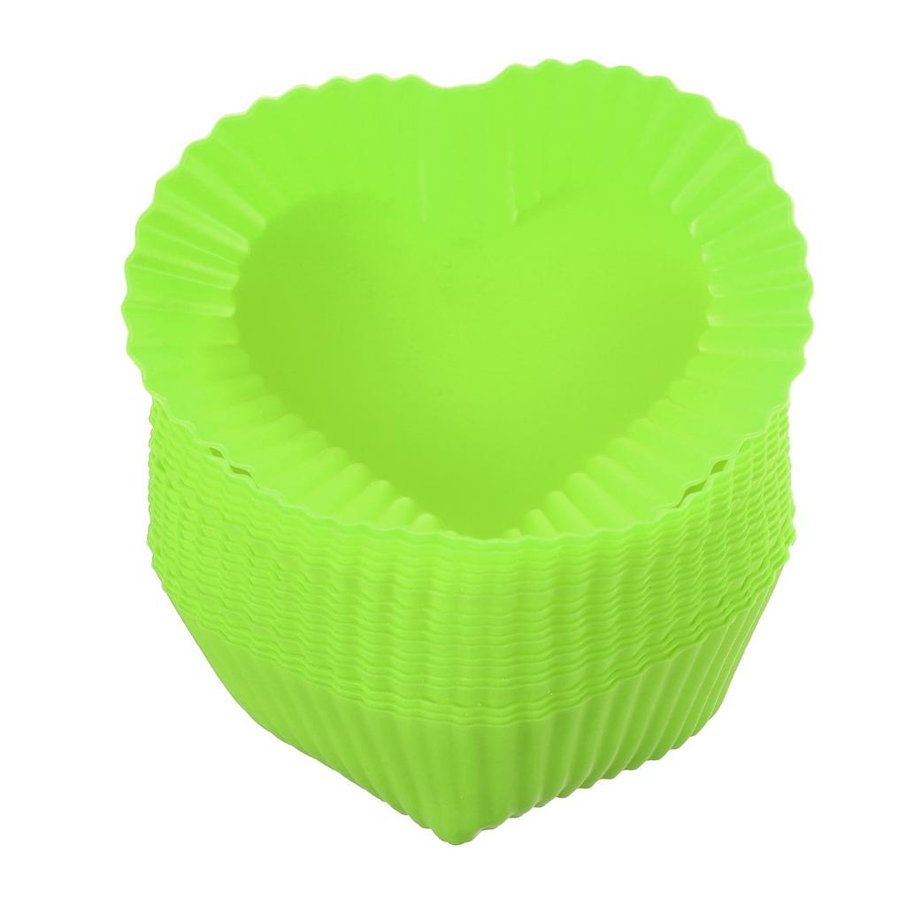 18pcs Heart Reusable Silicone Cupcake Liners Silicone Cake Mold Muffin Cupcake Baking Molds for Wedding Birthday Party