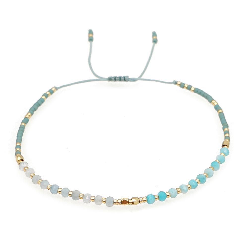 New Classic Geometric Crystal Gold Plated Charms Multi-Layering Miyuki Beaded Bracelets for Women-Gift
