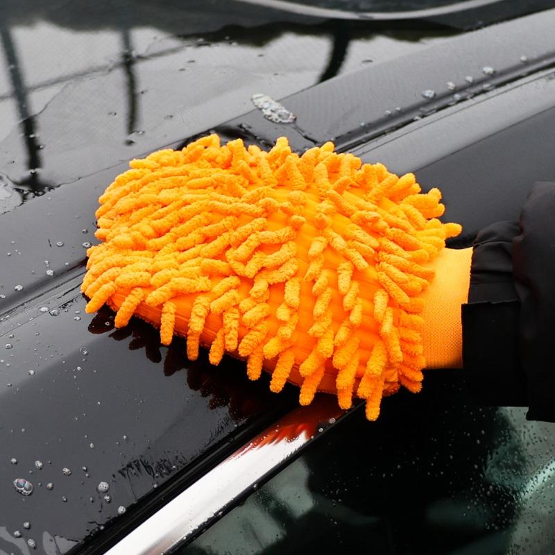Chenille Car Wash Gloves Universal Auto Coral Velvet Microfiber Double-Sided Cleaning Gloves Soft Car Paint Surface Care Tool