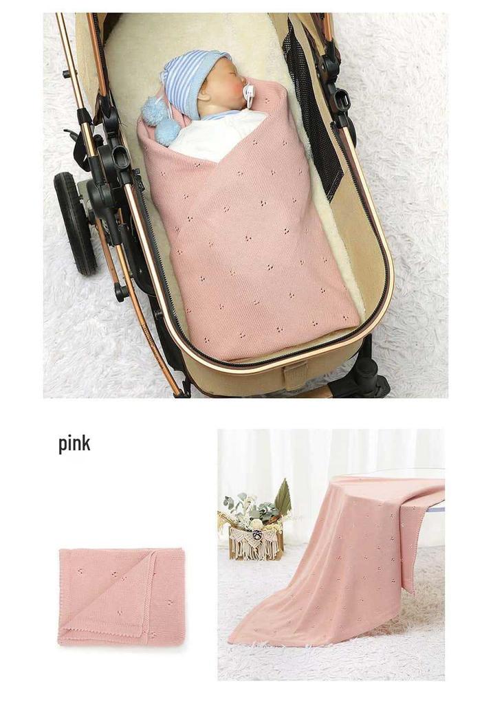 Breathable Pure Cotton Knit Baby Swaddle Blanket for Newborns