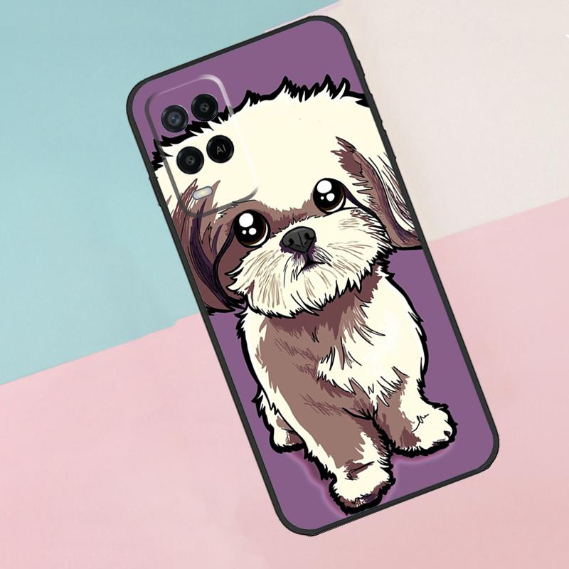 Cartoon Shih Tzu Dog Case For OPPO A83 A91 A93 A1K A15 A16 A52 A72 A3S A5 A9 A31 A53 A53S A54 A74 A94 Cover