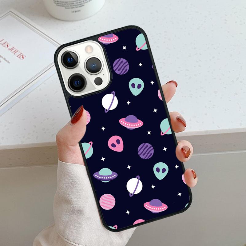 Alien Martian UFO Phone Case For iPhone 11 12 13 14 15 16 Pro Max Mini Cover For iPhone Max 5 6 7 8 Plus Coque Shell