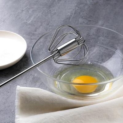 Halbautomatischer Schneebesen mit Handdruck, Edelstahl, Küchenzubehör, Werkzeuge, selbstdrehende Creme-Utensilien, Schneebesen, manueller Mixer