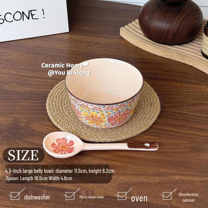 Cartoon Dandelion Ceramic Handle Oven & Salad Bowl