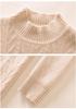 2024 Autumn/Winter Plus Size Cashmere Cable Knit Dress – Women's Mid-Length European/American Style with Half-High Neck