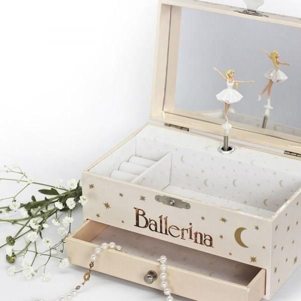 Coffret à Bijoux Musical - Ballerina - Forme Rectangulaire