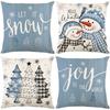 Christmas & Halloween Linen Plush Pillow Cover for Home & Bedside