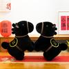 Neues Schwarzes Pferd Plüschtier Pony Puppe Stoffpuppe Tierkreiszeichen Jahr des Pferdes Maskottchen Heimschmuck