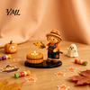Unique Sculpture for Office Desk Halloween Campfire Tealight Holder, Mummy Ghost Scarecrow Resin Decorative Holder Wedding Candle Stand Desk,