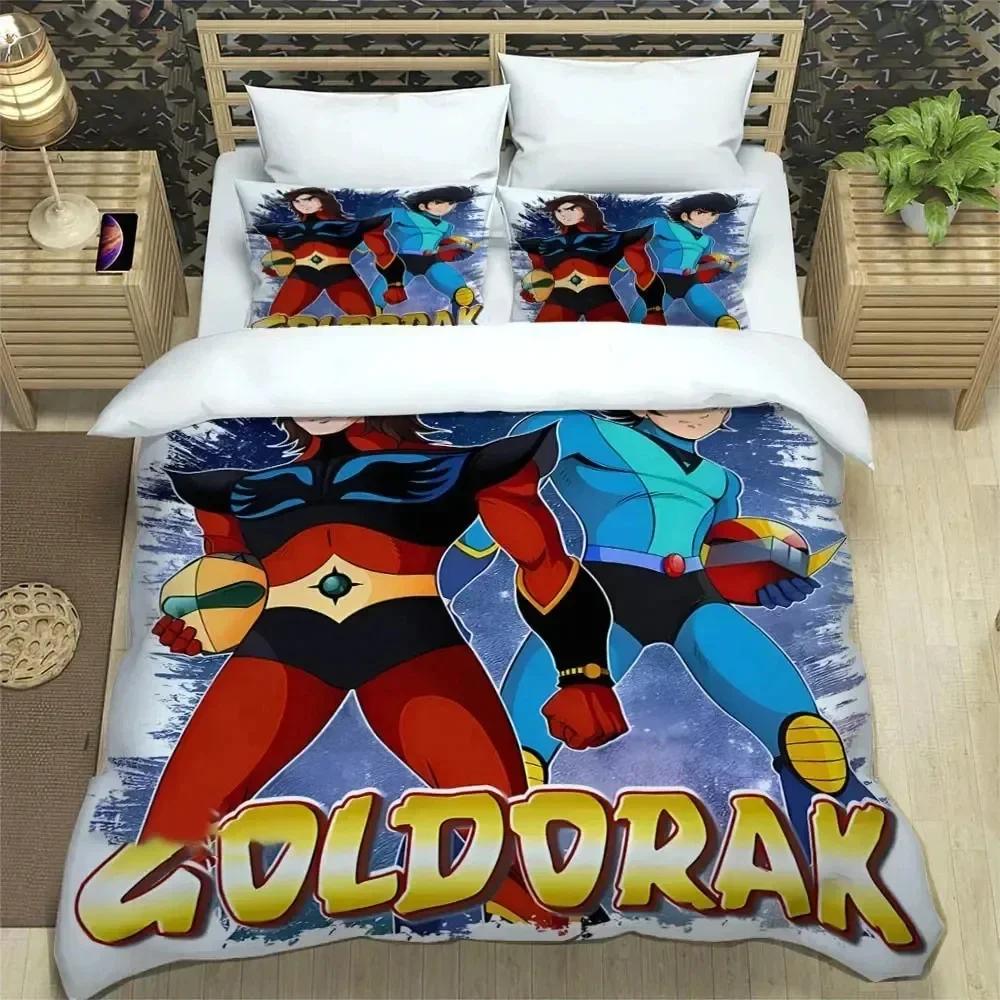 3D-tryck Ufo Robo Grendizer Goldorak Bekvämt Påslakan Örngott Sängklädesset Barn Sovrumsdekoration Hemtextil