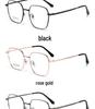 Ultra-light Retro Titanium Polygon Eyeglass Frames with Plano Lenses for Students