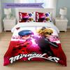 Set Copripiumino Miraculous Ladybug 3 Pezzi 1 Copripiumino e 2 Federe Biancheria da Letto Morbida per Camera da Letto Domestica