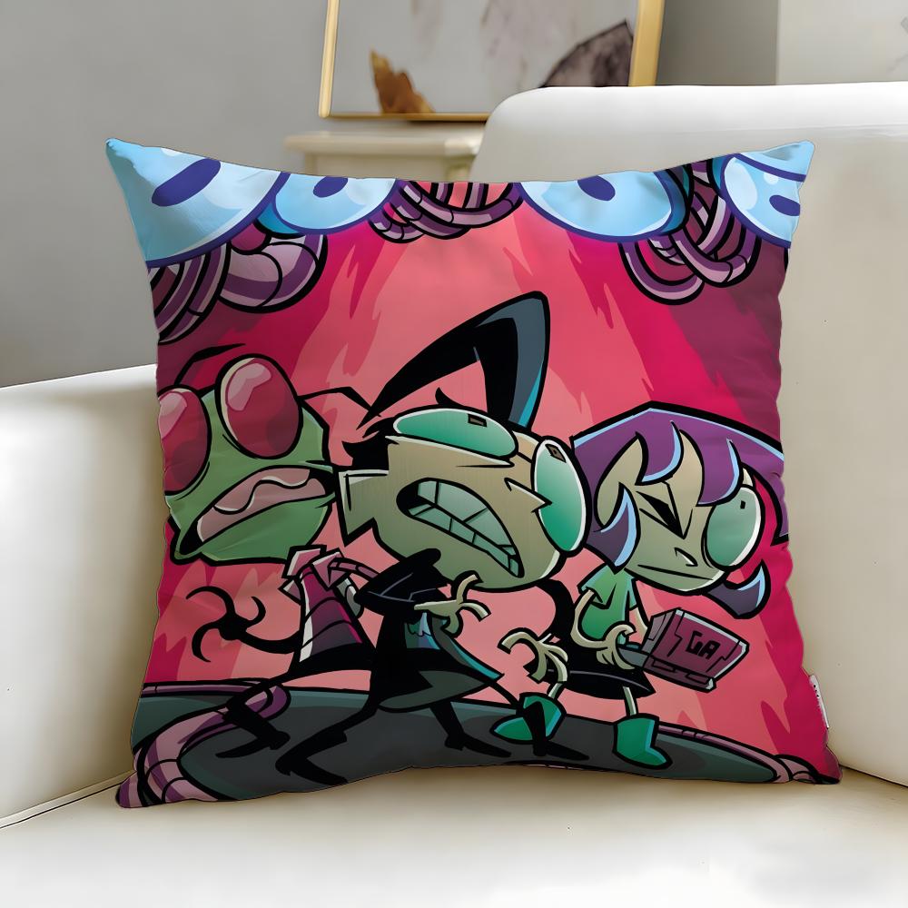 Classic Animated Series Invader Zim Cushion Cover Soft & Easy-Wash Pillow Case – Versatile for Couch, Bed, Travel and Office