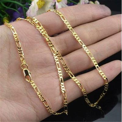 Exquisites Modeschmuck 18K Gold Filled Halskette Für Damen Herren Größe 16-30 Zoll Schmuck 4mm Figaro Kette Halsketten Großhandel