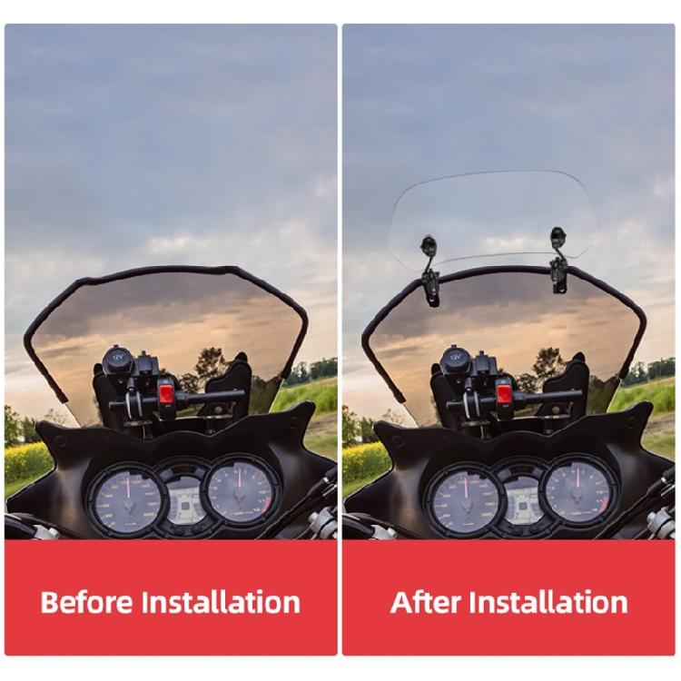 Motorcycle Adjustable Windshield Extension Universal Clip-on Windscreen Durable