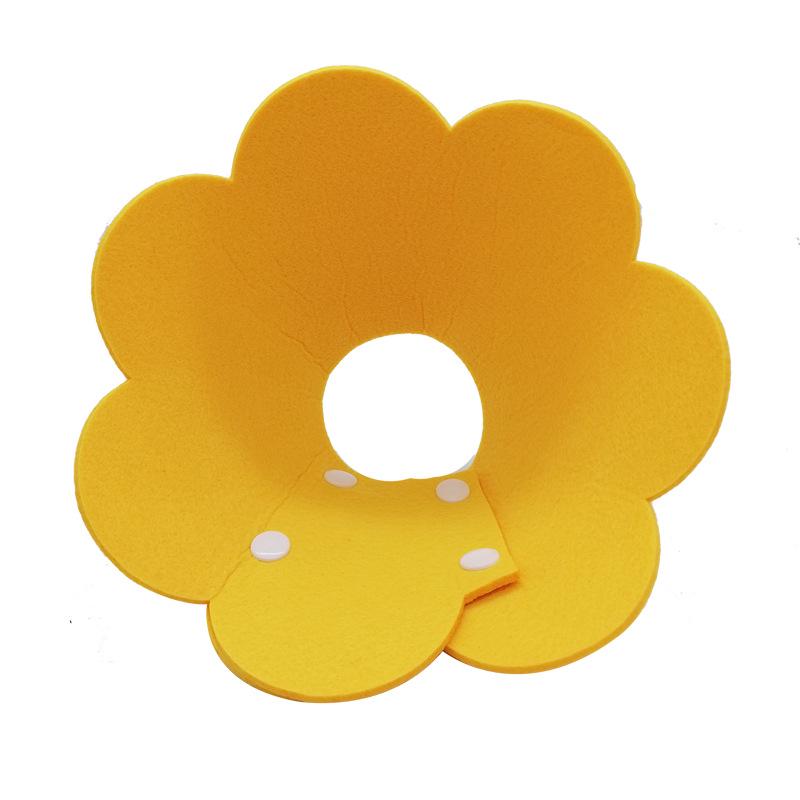 

Elizabethan Sunflower Felt Collar: Anti-Lick Bib Headgear for Cats. Extra Small лимонно-желтый