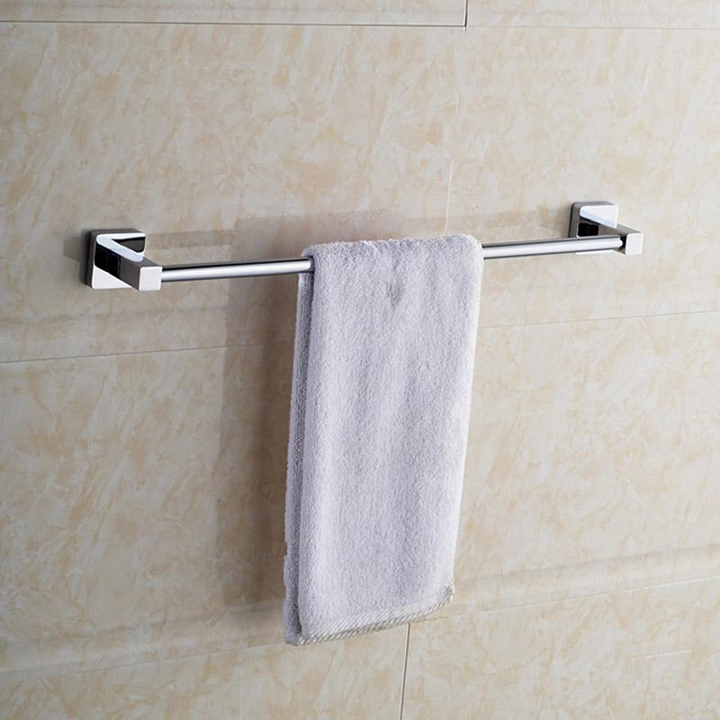 Stainless Steel Bathroom Single Towel Shelf Rack Holder Bath Towel Hanger Bar Square DesignTowel Rail Bathroom Accessories