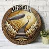 D Flat D Flat Round Metal Sign with Zeppelin Paradise Ladder Pattern Suitable for Living Room Bedroom Cafe Bar Garage H