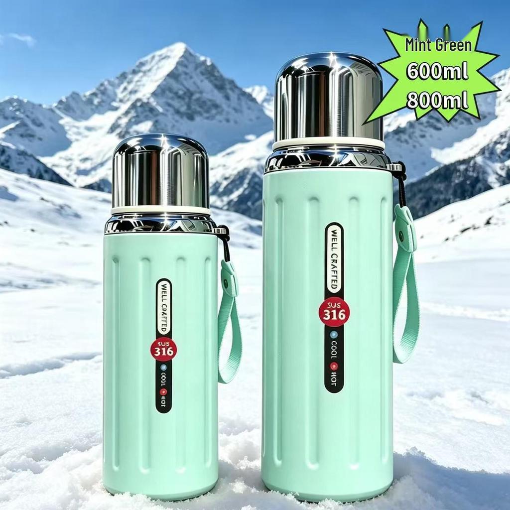 2026 Macaron Stainless Steel Thermos Cup with Steel Lid, High Appearance, Large Capacity, Portable for Commute