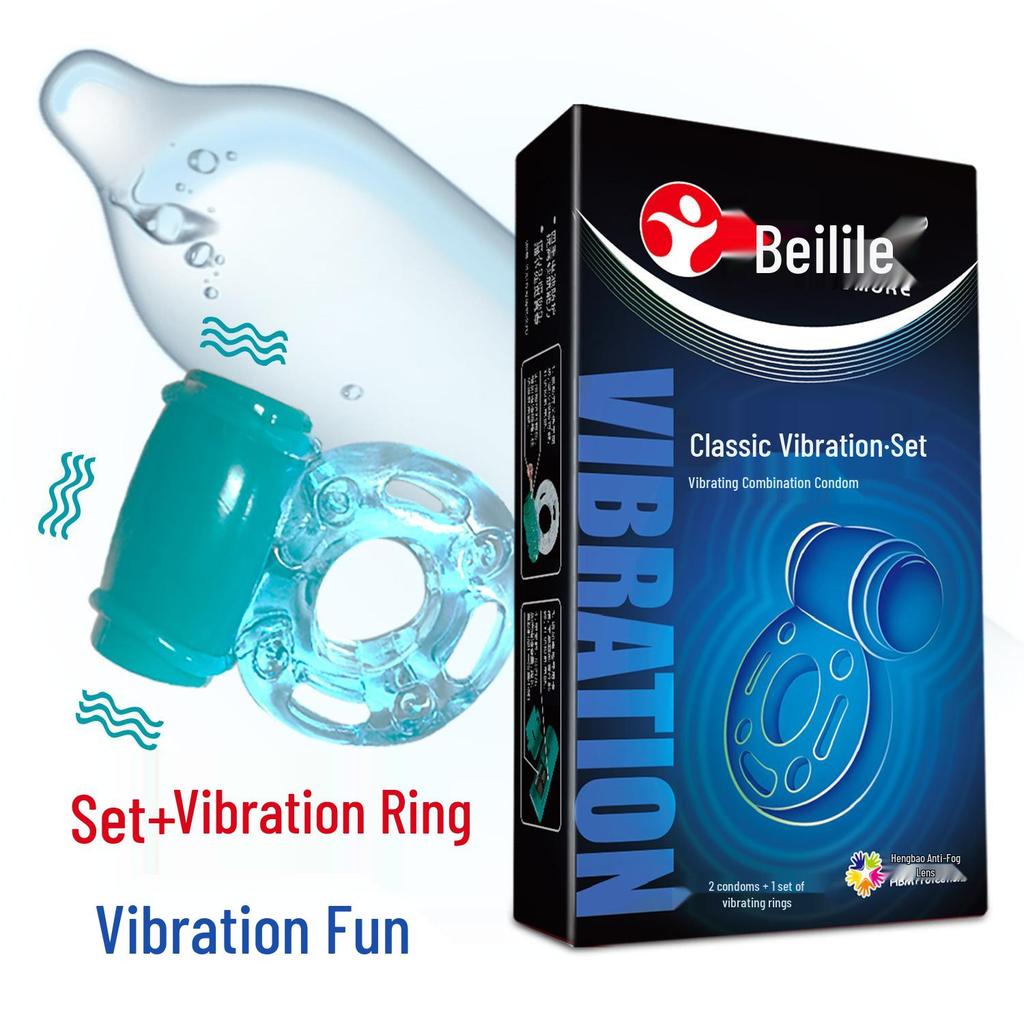 Beilile Ultra-Thin Luminous Vibrating Condoms with Textured G-Spot Design