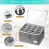 2 wardrobe shoe storage compartments, suitable for 16 pairs of shoes, large shoe box storage container, transparent foldable