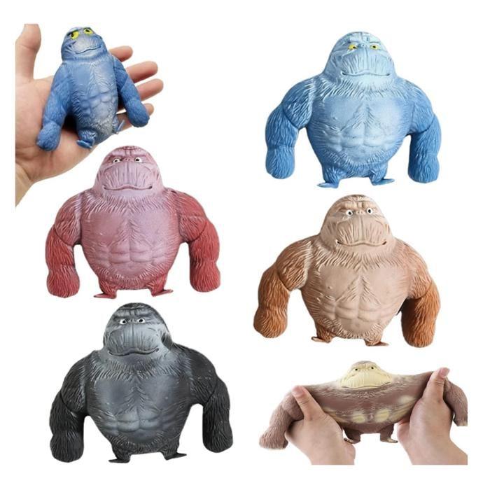 Lg-Expro Gorilla Anti-Stress Toy (Pack Of 4), Elastic Gorilla Anti-Stress Figurine, Durable Latex Antistress Monkey Toy For Adult