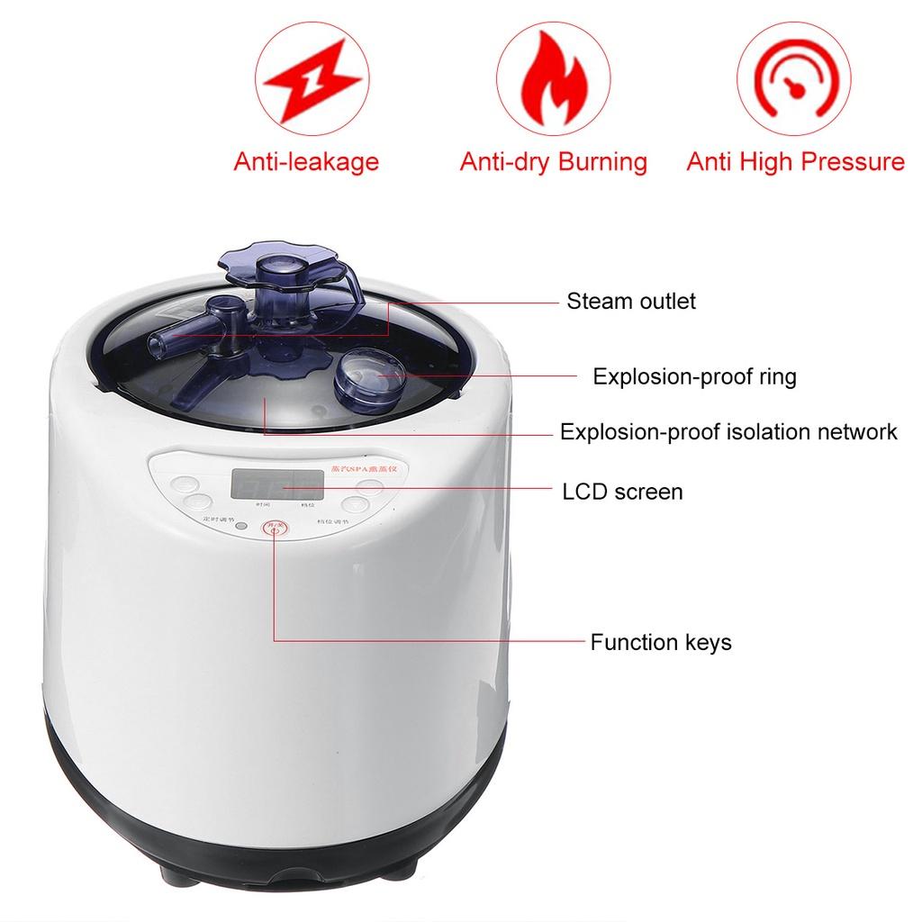 2.6L Sauna Vapur Pot Jeneratörü Buhar SPA Pot Makinesi Ev için Uzaktan Kumanda ile Büyük Sauna Vapur Vücut Terapi Sauna