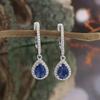 Gorgeous 925 Sterling silver clasp earrings natural Kyanite pear 6*8mm gemstones fine jewelry for women's Proposal Banquet gifts