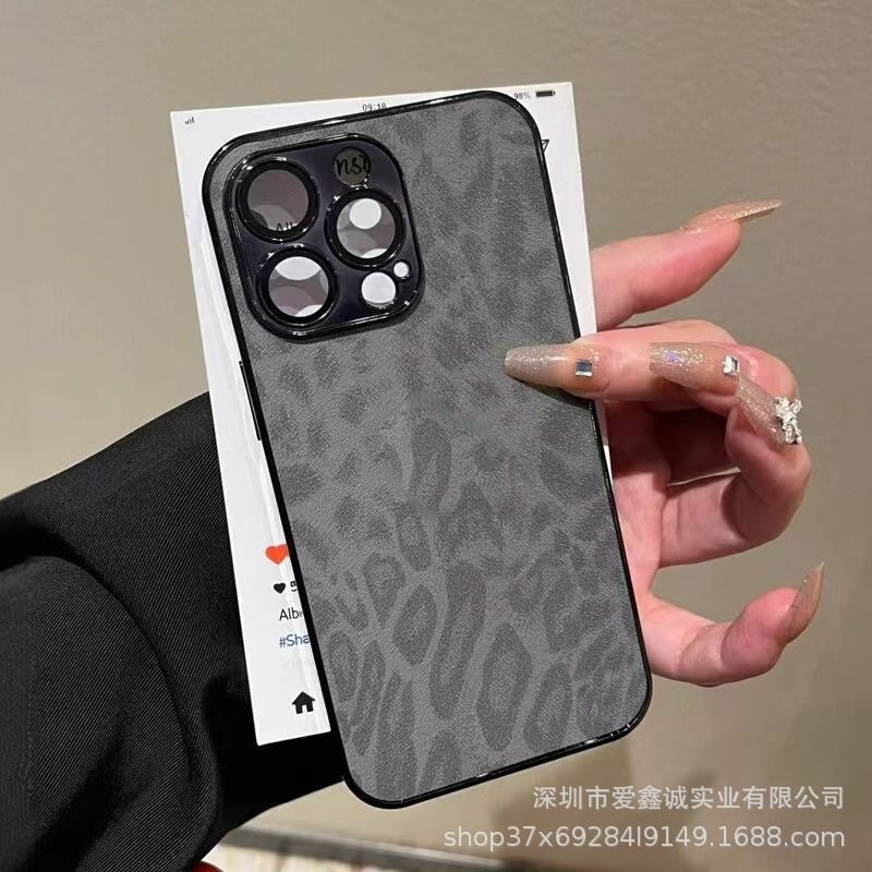 Luxury Leather Leopard Print Case for iPhone 14/15/16, Compatible with 16 Pro Max & 14 Plus