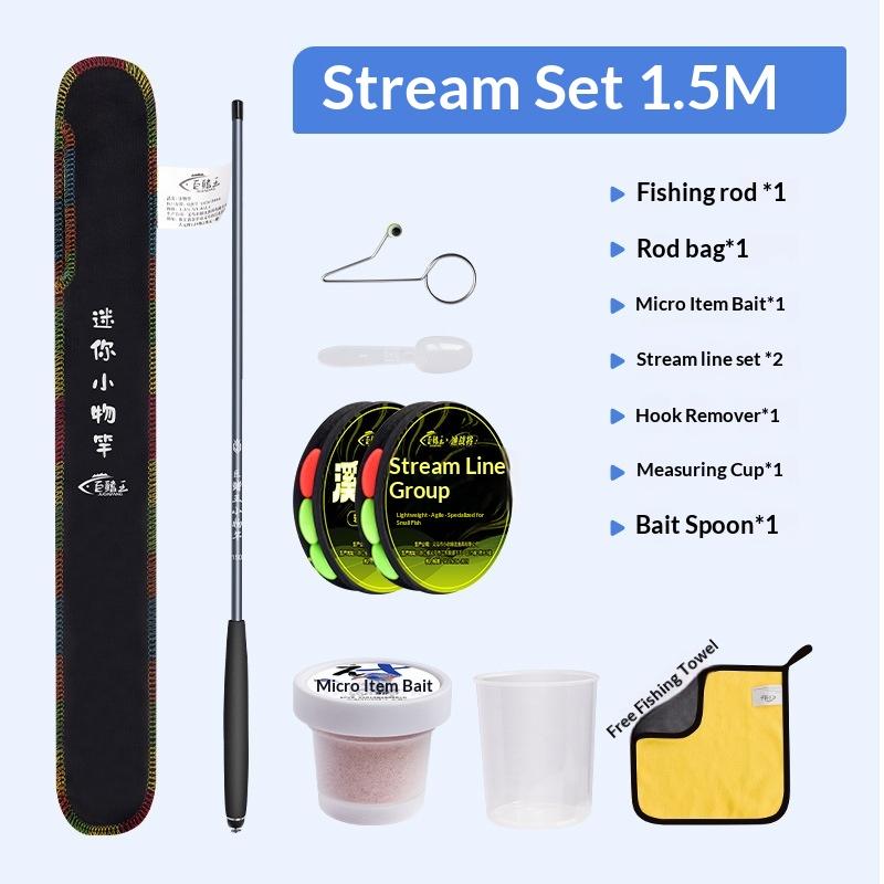 Canna da Pesca Piccola Sezione Corta Canna da Pesca Portatile Set Canna da Pesca per Principianti Canna da Torrente Canna da Pesca Invernale per Gamberetti