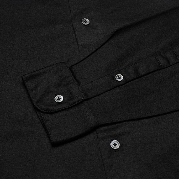 Emporio Armani Solid Color Single-Breasted Long Sleeve Shirt Men shirts Black 8N1CG11JUVZ0999