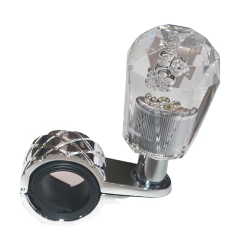 

ideamall Steering Wheel Spinner, Truck Accessories, Large Truck Interior, Diamond Cut, Clear