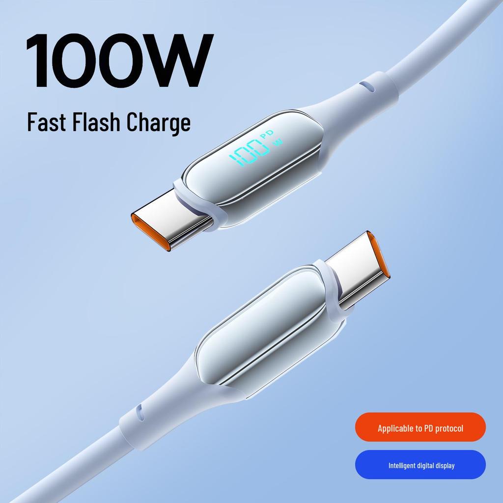140W Dual Type-C Fast Charging Cable with LED Power Display