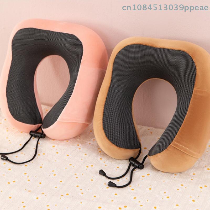 Soft Travel Pillow U Shaped Travel Healthcare Memory Foam Slow Rebound Filler Neck Cervical Airplane Pillow Neck Cushion