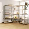 Day and Night - Day and Night Heavy Duty Shelves 5 Levels 3 Units Plywood and Steel