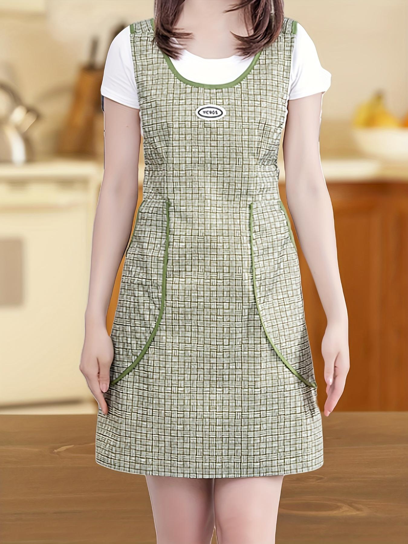 

[Стильный фартук] Модный стильный кухонный фартук с завязками сзади и карманами | Подходит для дома, кухни, ресторана, кофейни, все сезоны 1pc зелёный