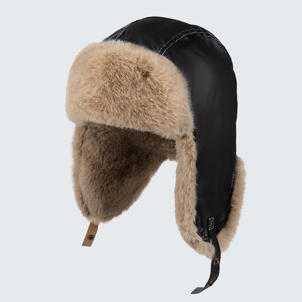 Winter Thick Warm Ushanka Hat For Men Women's Pilot Aviator Bomber Trapper Hat Faux Fur Leather Snow Cap with Ear Flaps