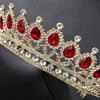 Rote Strasskrone Große Krone mit Kamm Braut Tiara Krone